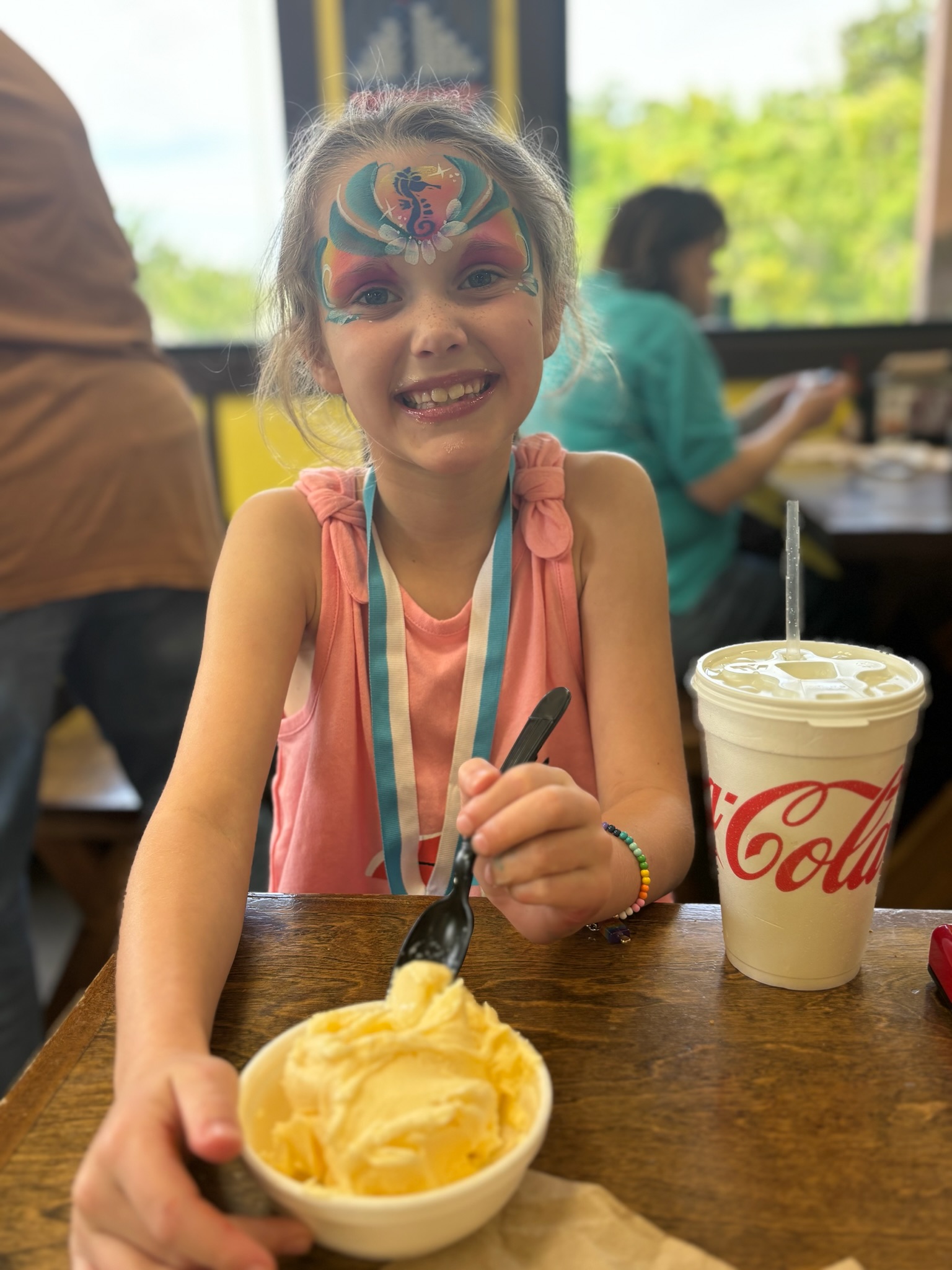 Ice cream at the table at Pirate's Cove